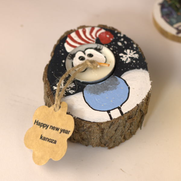 كوستر خشب سنو مان